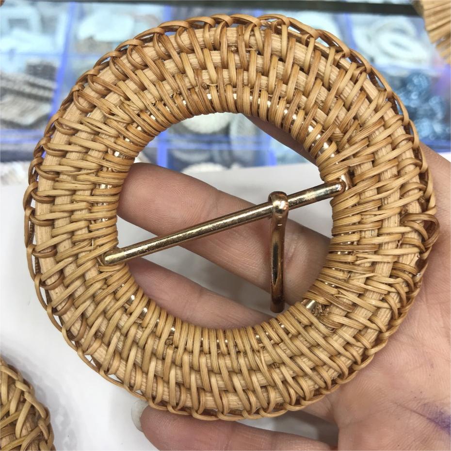 手作りの竹ベルトバックル,手作りの籐製アクセサリー,ストロー,ラウンド,日本,ベトナムの名前,衣類アクセサリー