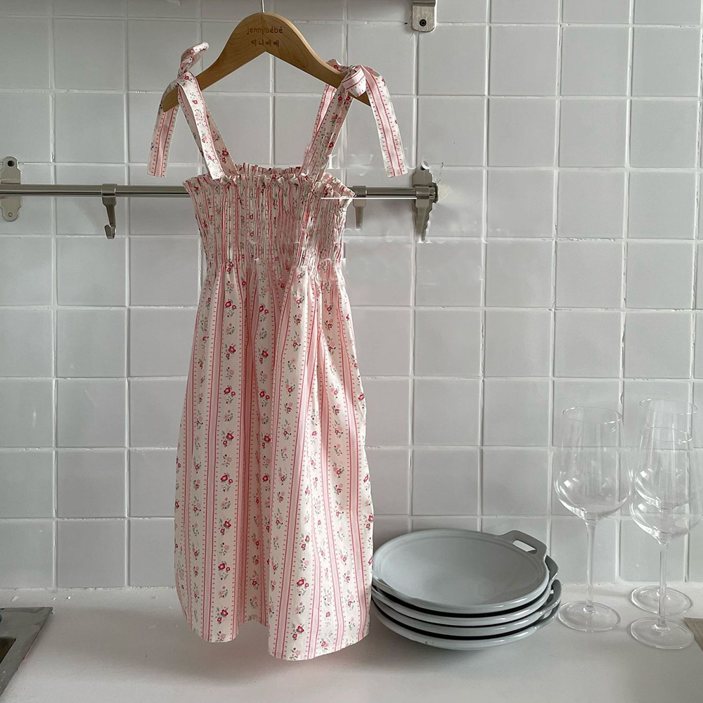 Vestido floral boêmio para meninas, Sling Ruffles, Vestidos de princesa para criança, Vestidos de algodão aconchegante, roupas de praia, verão