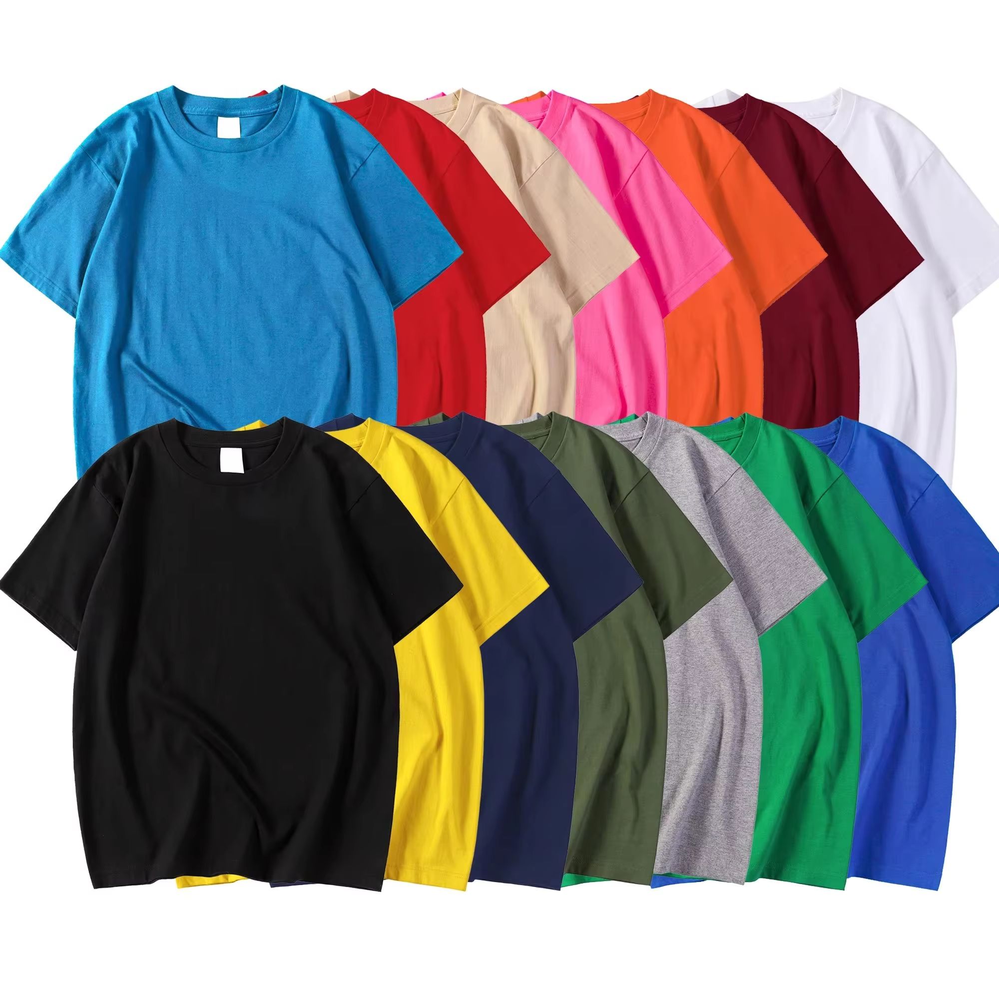 Nieuwe Snoep Kleur 100% Katoenen T-shirts Mannen Vrouwen 14 Kleuren Oversized Korte Mouwen Hoge Kwaliteit Merk Tee Kleding Zachte T-shirts