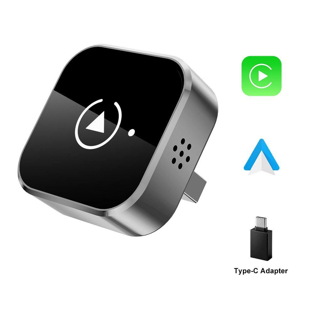 NEUESTER Kabelloser CarPlay-Adapter 2-in-1 Kabelgebunden zu Kabellos Dongle für Apple & Android Auto Plug-and-Play Universelles Auto-Zubehör