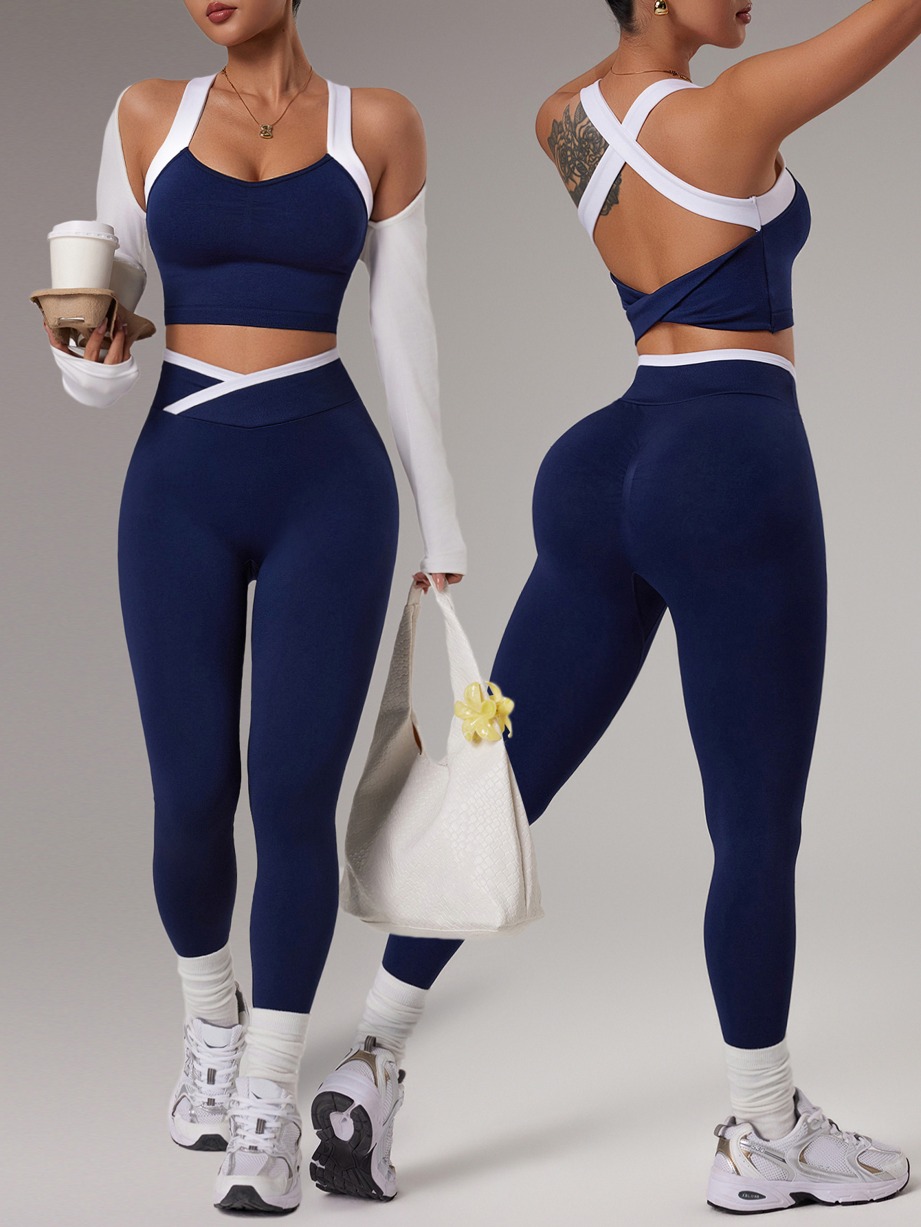 2 stuks dames naadloze yogasets joggingoutfit sportlegging beha sportkleding vrouw gymoutfit workoutset yogakleding activewear