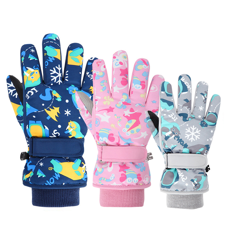 Inverno crianças luvas de esqui engrossar à prova dwaterproof água crianças luvas snowboard equitação neve criança luvas de inverno para meninos meninas 4-13y