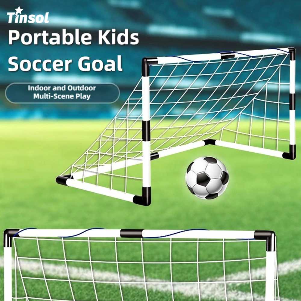 新しいサッカーゴールスポーツおもちゃ折りたたみ式子供用サッカーゲートポンプとボール付きポータブルサッカーゴール屋外サッカートレーニング