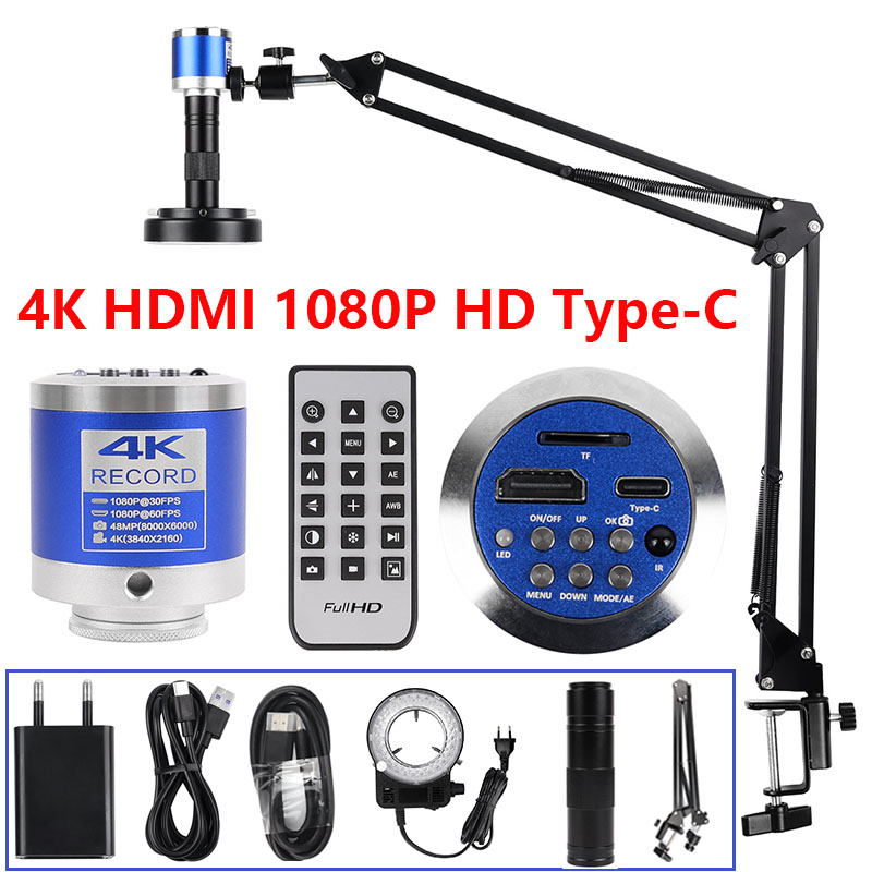 1080P 4K digitale microscoop Full HD industriële microscoop C-mount digitale camera PCB lassen mobiele telefoon reparatie standaard microscoop