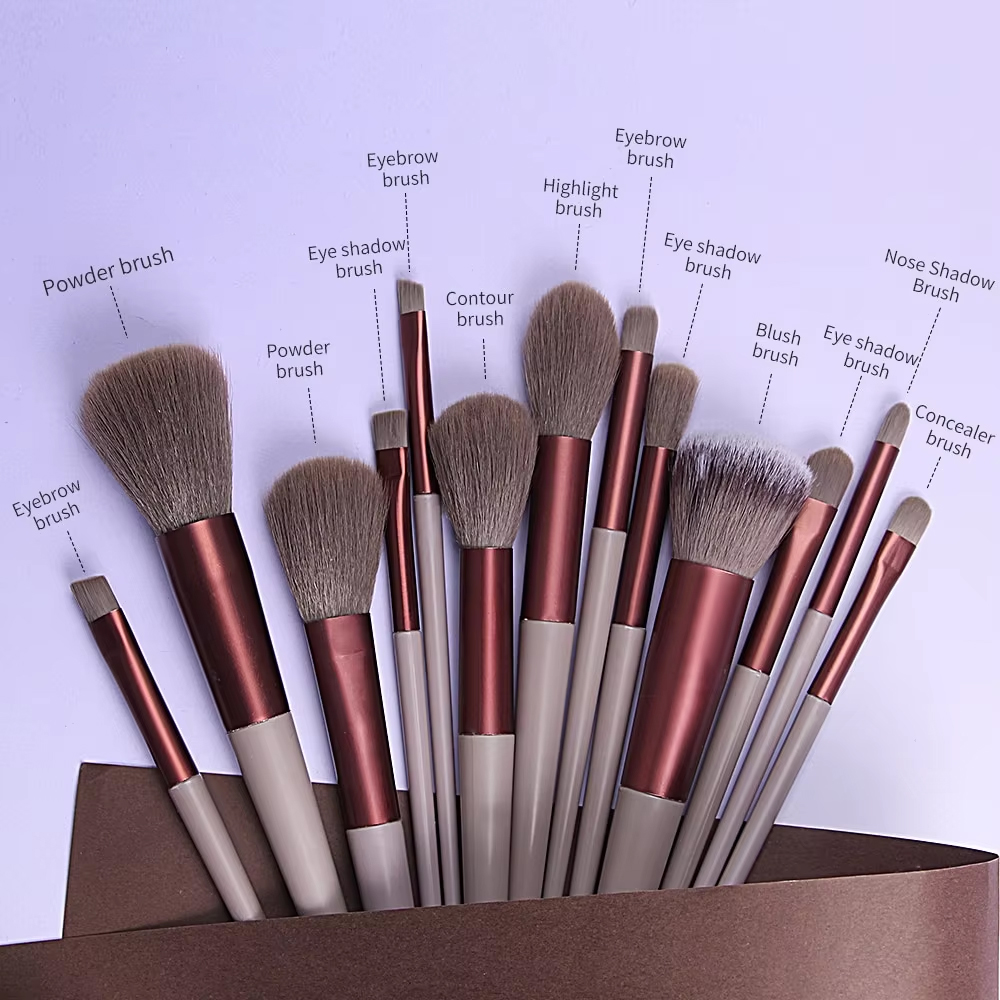13 Stuks Make-Up Borstels Set Oogschaduw Foundation Vrouwen Cosmetische Poeder Blending Schoonheid Make-Up Tool Voor Beginners
