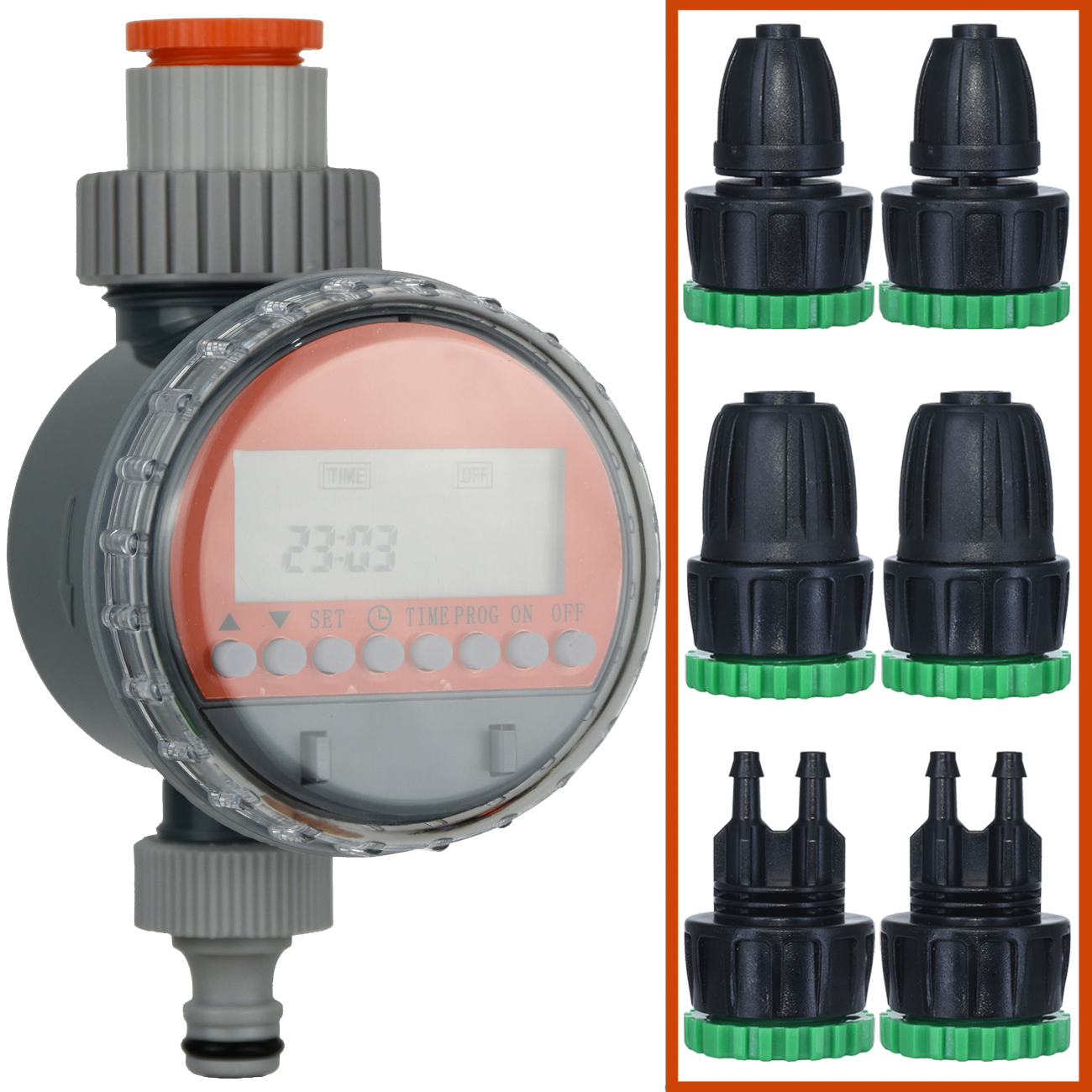 Zawór kulowy KESLA automatyczny elektroniczny zegar nawadniania System nawadniania kropelkowego LCD do szklarni ogrodowej