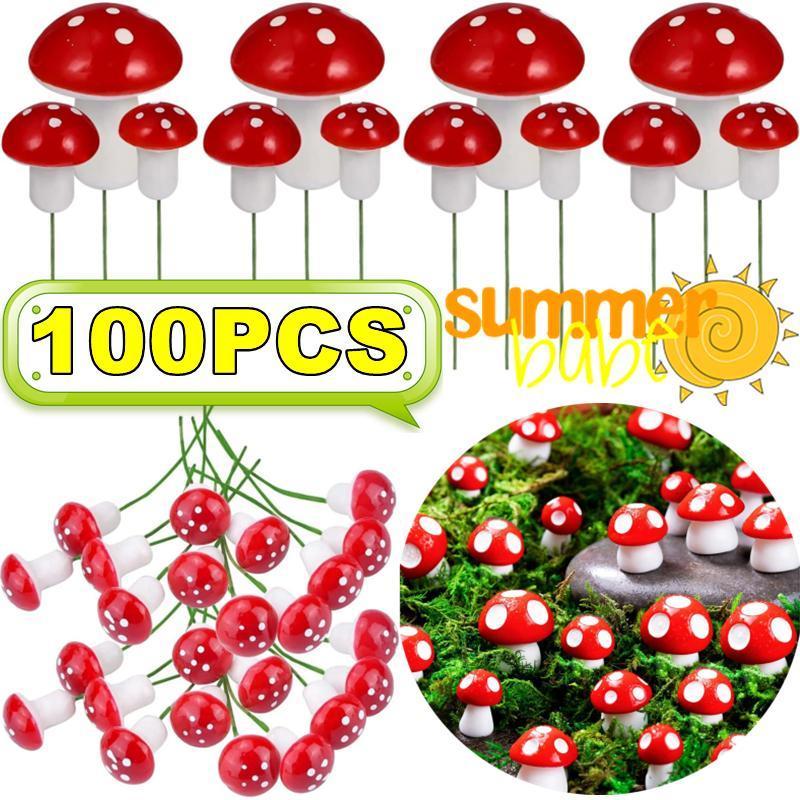 100-10 шт. миниатюры из искусственной пены, грибной сад, фея, бонсай, горшок для растений, мини-гриб, смола, ремесленный декор для DIY, микродекор