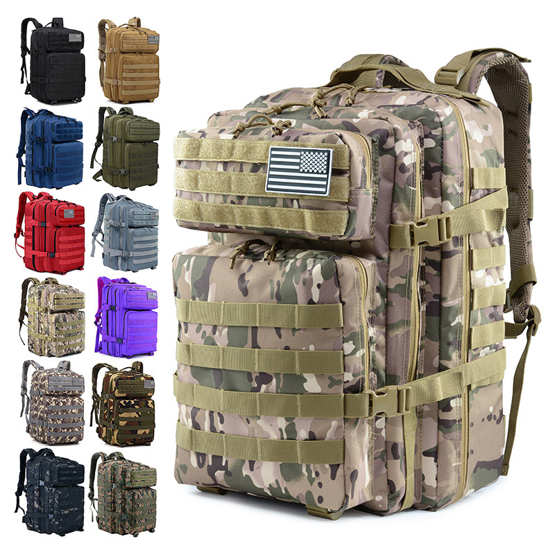 50L 1000D Nylon wodoodporny taktyczny plecak wojskowy 3-dniowy plecak szturmowy torba Molle Outdoor piesze wycieczki wspinaczka Camping plecak wojskowy