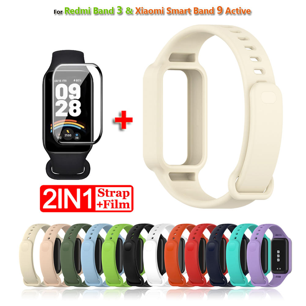 Сменный ремешок для Xiaomi Smart Band 9, активный ремешок Correa, силиконовый ремешок для часов, ремешок для Redmi Smart Band 3, браслет