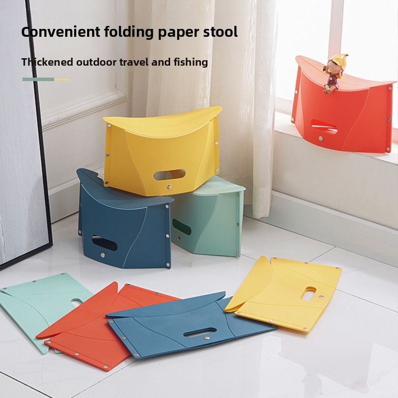 Multi Function Portable Folding Stool Non Slip Plastic Chair Outdoor Camping Fishing Card Folding Shrink Hand Basket Step Stool