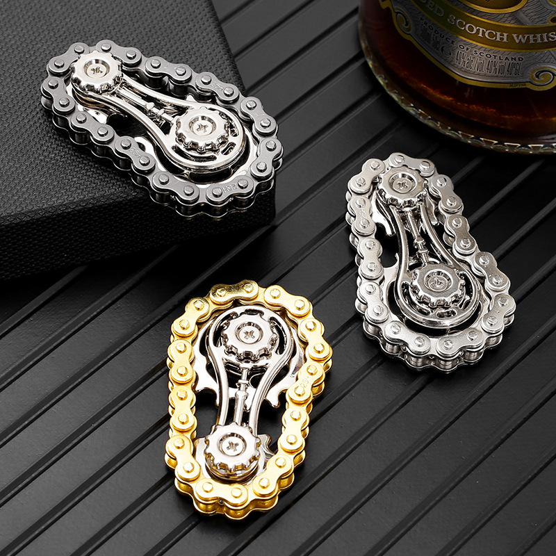 Tandwielen Vliegwiel Vingertop Gyro Fidget Spinner Antistress Angst Metalen Fietskettingen EDC Spinner Fidget Speelgoed Voor Volwassen Kinderen