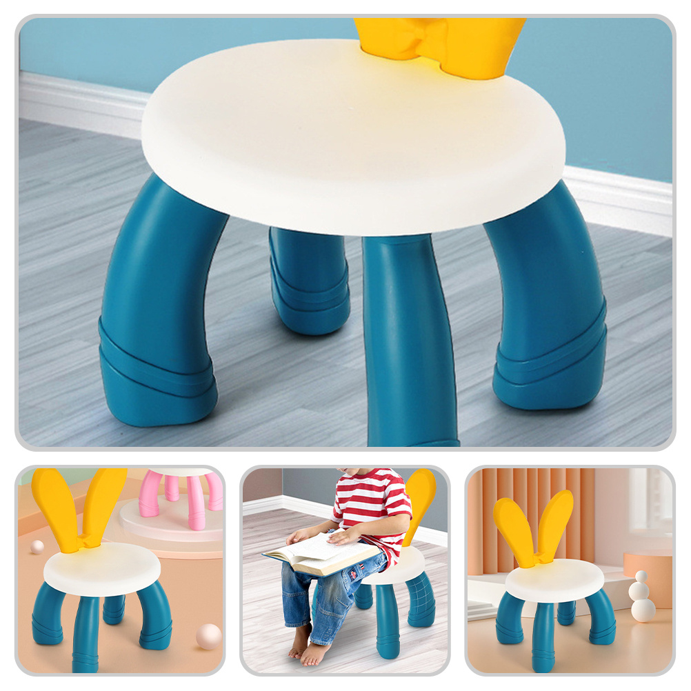 Plastic Light Footstool Stool for Home Anti Skid Cartoon Puzzle Chair Macron Color Scheme New