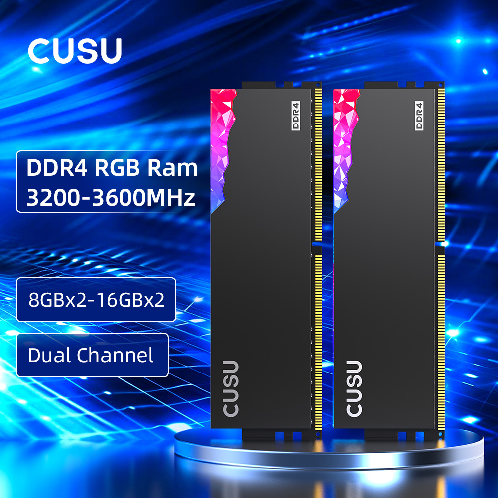 CUSU Memoria Ram DDR4 16 ГБ 3200 ГБ 3600 МГц RGB DDR4 8 ГБ 288 контактов UDIMM Ram Memory двухканальная для игрового компьютера своими руками
