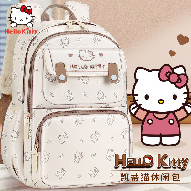 Sanrio Neue Hellokitty Schultasche Studentin Cartoon Niedliche Kinder Leichter und großer, gut aussehender Rucksack