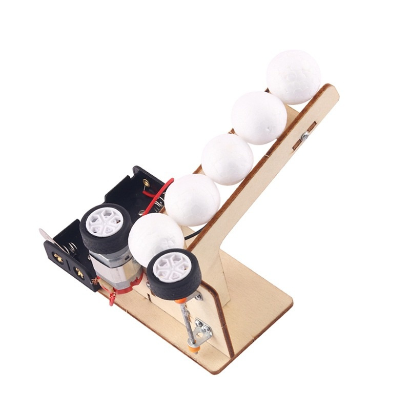 DIY STEM Automatische Ball Serve Machine Kinetische Energieoverdracht Experimentele Paal Wetenschap Onderwijs Speelgoed Educatief Onderwijs Prop