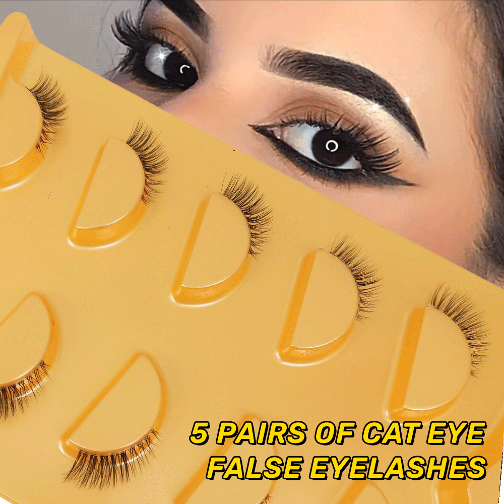 5 par Krótki naturalny Coner Lash Uroczy Hademade Przezroczysty przezroczysty pasek na pół rzęsy