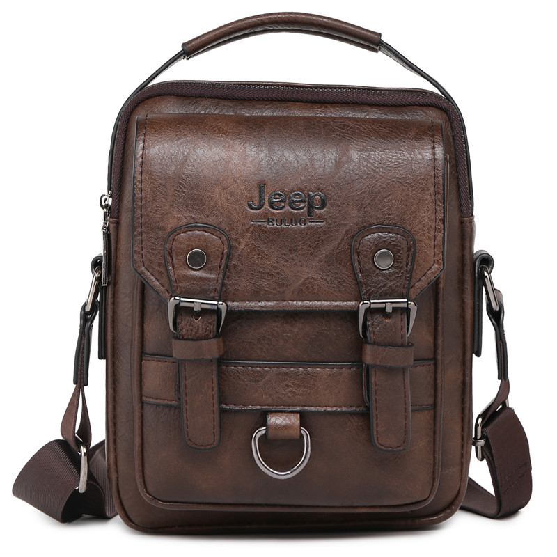 Sacs pour hommes de marque JEEP, sacs à bandoulière en cuir de haute qualité, marron et noir, pour affaires et loisirs, sacs à main pour iPad de 7.9 pouces