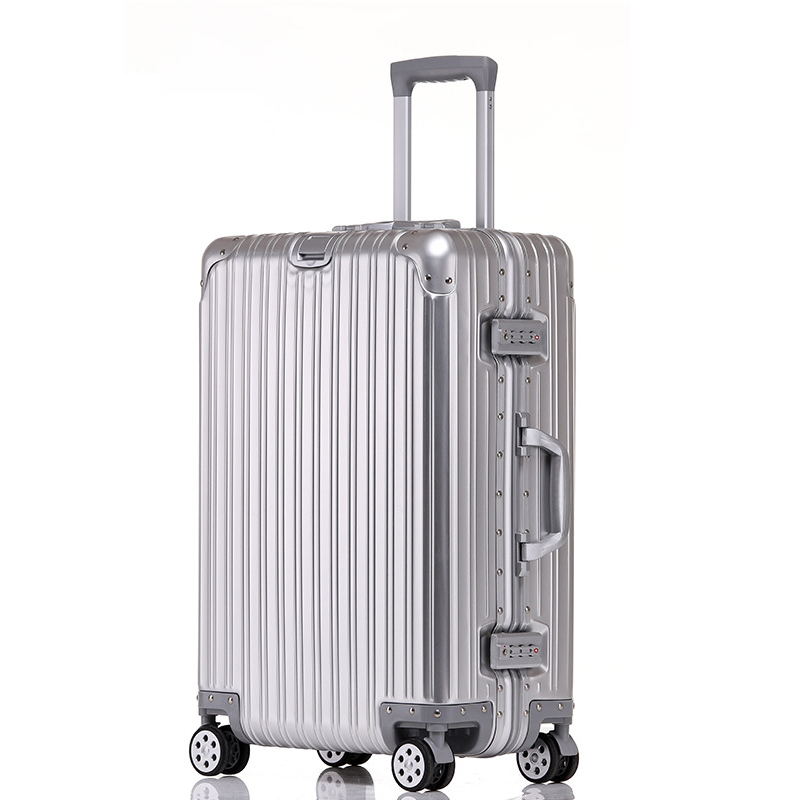 Hochwertiger Reisekoffer aus 100 % Aluminium-Magnesium-Legierung, 20/24/26/29 Zoll, Rollgepäck, Handgepäck, Kabinenkoffer