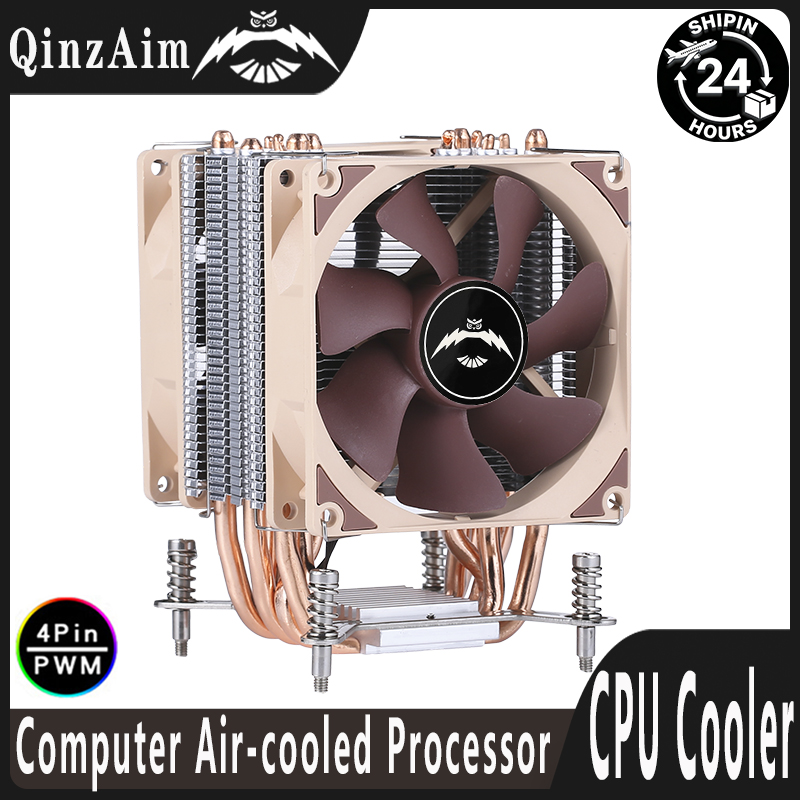 Ventilateur de refroidissement CPU QiuzAim X79 X99, refroidisseur d'air pour processeur, radiateur à 2/4/6 caloducs, 90 mm, 4 broches/PWM, compatible LGA2011-3 2066 115X 1200 1700