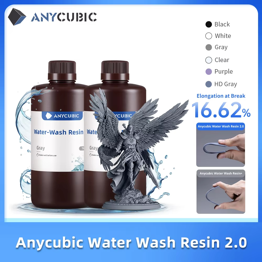 3D-принтеры Anycubic Water-Wash из смолы, моющаяся в воде, 365-405 нм для ЖК-дисплея DLP Photon M3 Plus Max 7K моно 6K печати