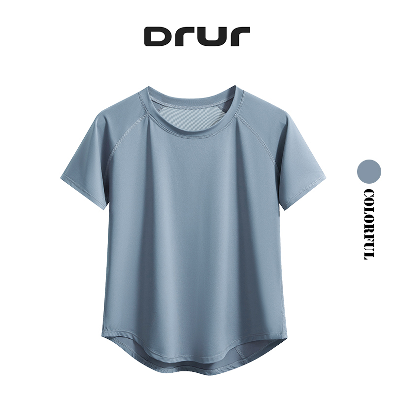 Drur yoga topos roupas esportivas mulher ginásio camisas respirável secagem rápida manga curta treino t camisa jogger correndo t camisa yogawear novo