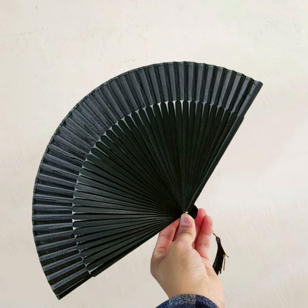 Kipas lipat Tiongkok untuk pria, kipas tangan hitam bergaya antik, kipas lipat pesta dansa pernikahan, kipas tangan untuk pesta dansa