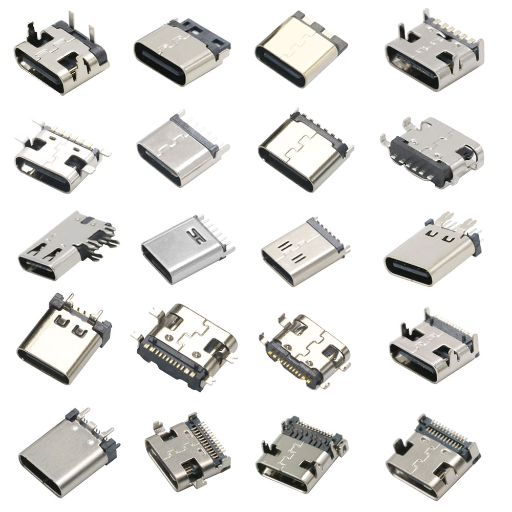 Tipo c conector usb fêmea porta de carregamento jack 2/6/14/16/24 pinos tipo-c soquete pcb solda smd smt diy reparação tipo c adaptador