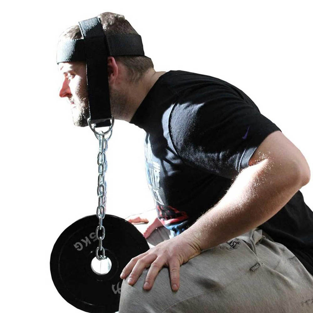 Cabeça pescoço treinamento cabeça arnês corpo força exercício cinta ajustável pescoço treinamento de energia ginásio fitness peso rolamento boné