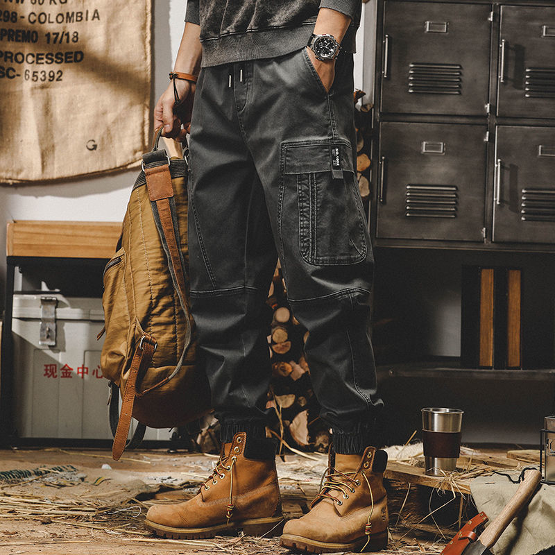 Брюки-карго ARENS Techwear мужские, черные брюки-карго, винтажные рандомные Свободные повседневные сафари в стиле хип-хоп с карманами