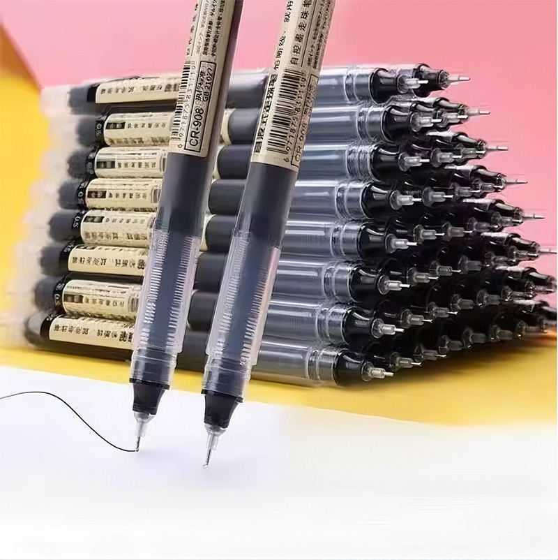 Bolígrafos de tinta líquida de punta fina de secado rápido de 0,5mm de alta calidad escritura suave agarre cómodo sin manchas para suministros escolares de oficina