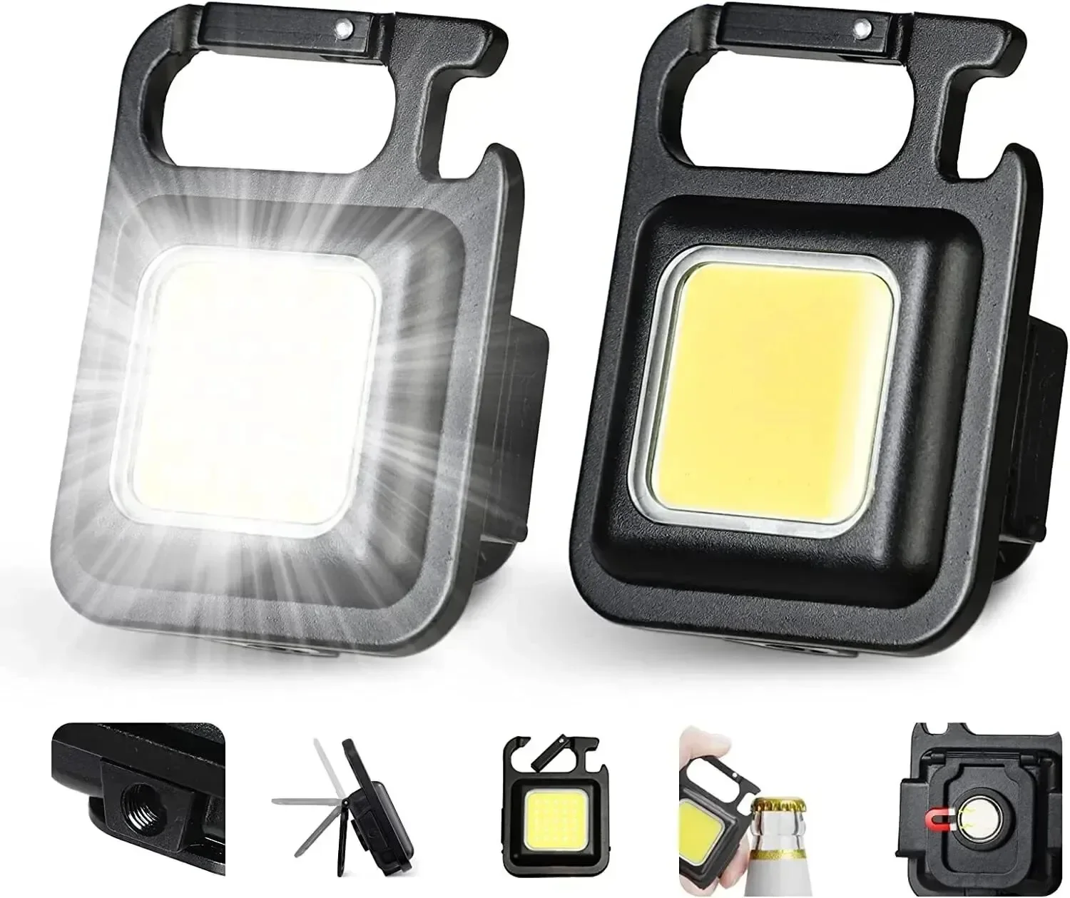 キャンプ,釣り,ハイキング用のUSB充電付きの多機能ミニLED懐中電灯