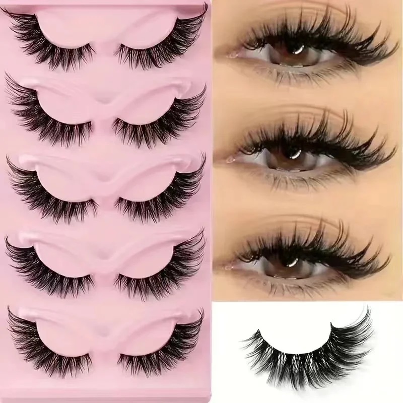 5 Paar Cat Eye Wimpers Faux Nerts Wimpers Oog Langwerpige Valse Wimpers