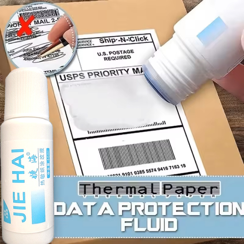 Fluide correcteur thermique à séchage rapide 50 ml, boîte de protection d'informations d'identité anti-espionnage pour colis et colis postaux