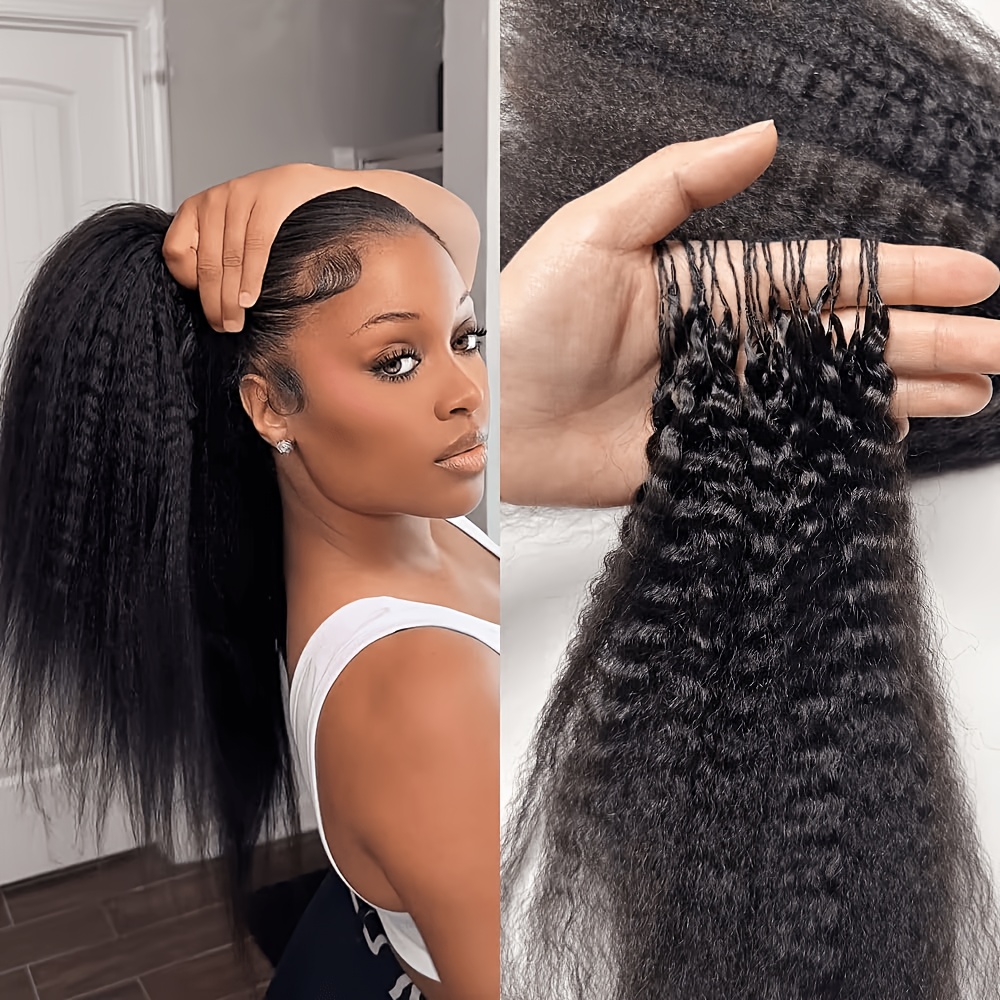 Накладные волосы Kinky Straight Feather Crochet из натуральных волос, 60 г/упаковка, невидимые, предварительно разделенные, для женщин