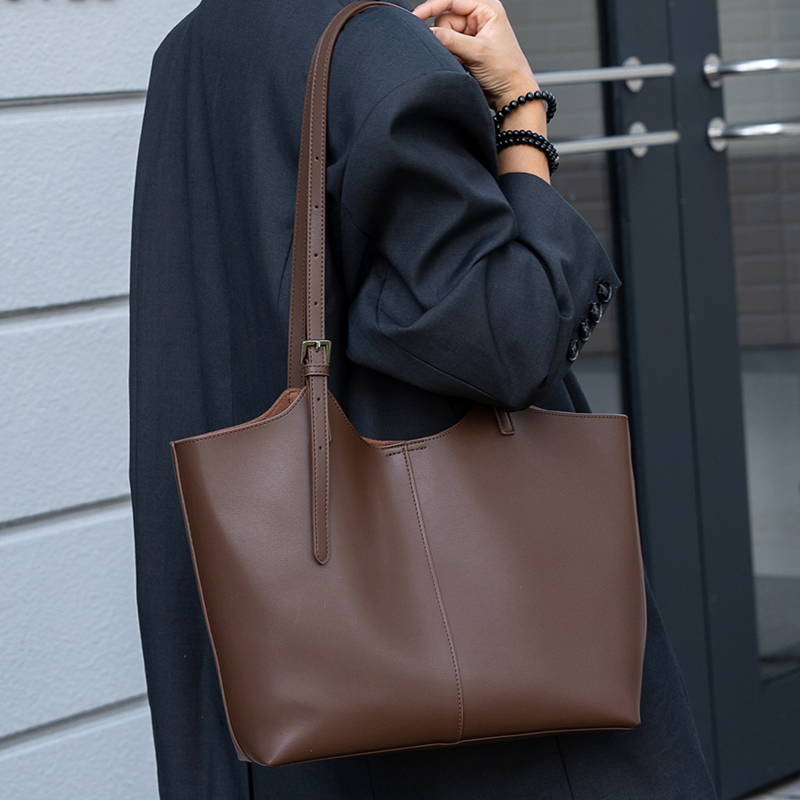 Bolsa tote feminina de couro genuíno natural, bolsa de couro macio de grande capacidade para mulheres, bolsa de ombro de luxo para mulheres