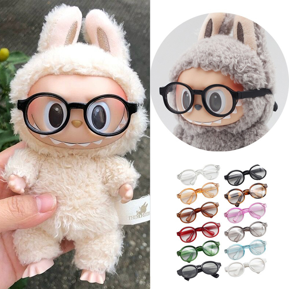 17 см очки labubu 6,5 см прозрачные пластиковые очки для 1/8 1/6 1/3 1/4 BJD для Labubu MSD SD плюшевые солнцезащитные очки для куклы EXO