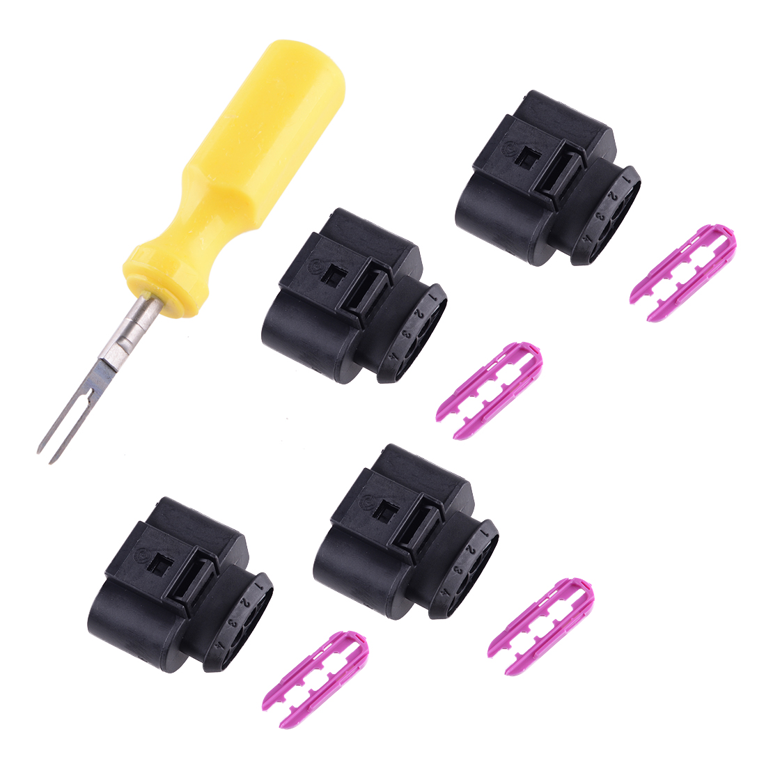4B0973724 Car Ignition Coil Connector Repair Kit With 0.3cm Space Take-Up Tool Fit For Audi A1 A2 A3 A4 A6 A8 Q7 TT VW Skoda