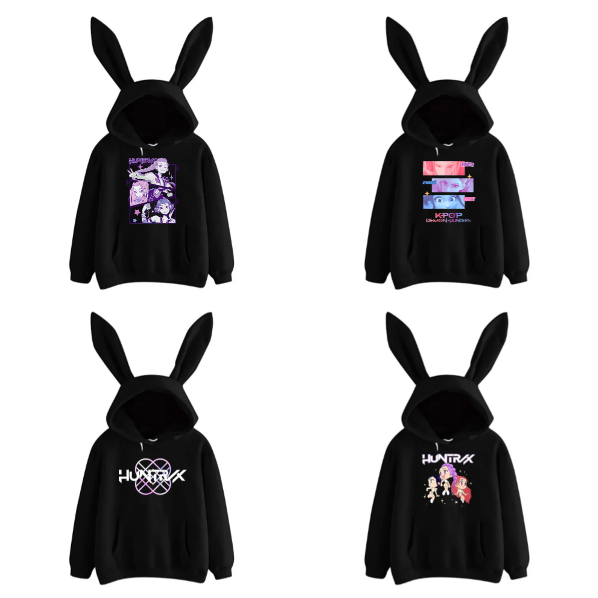 Kawaii Kpop охотники на демонов толстовки с кроличьими ушками толстовка с длинными рукавами для девочек модная толстовка с героями мультфильмов уличная одежда