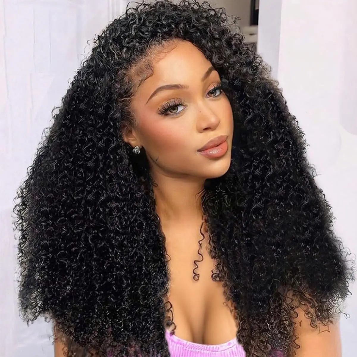 Peruka typu half wig z kręconymi włosami, wykonana z ludzkich włosów, gęstość 230%, 3 w 1, bezszwowa, z regulowanym sznurkiem, peruki typu flip half, w stylu wietnamskim, bezklejowe, z włosów ludzkich, długość 30 34 cale.