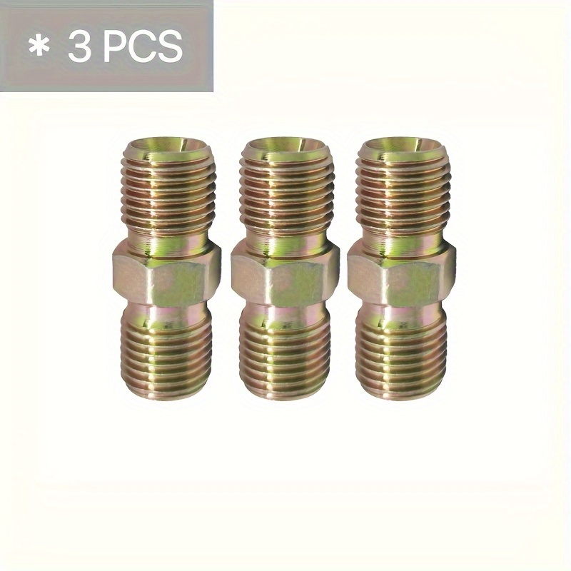 3 Stück 1/4 Zoll Stecker auf 1/4 Zoll Stecker NPT Nippelfitting, Rohrverschraubungsadapter für den Anschluss von Airless-Farbspritzschläuchen und anderen