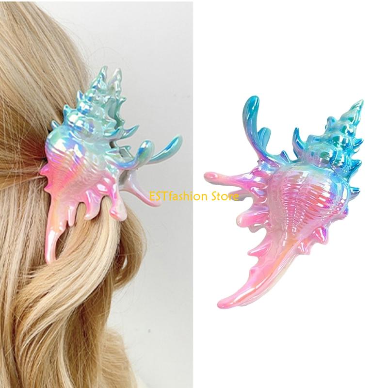 Y5GC Modische Muschelförmige Haarspange Sommer Haar-accessoire Rutschfeste Zähne Design Kreative Kopfschmuck Kopfbedeckung