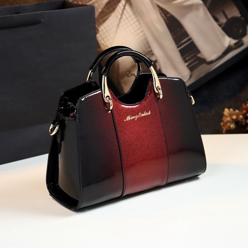 2026 Neue Modische Lackledertasche für Damen, Vielseitige Glänzende Ledertasche, Schulter- und Umhängetasche für Frauen Mittleren Alters