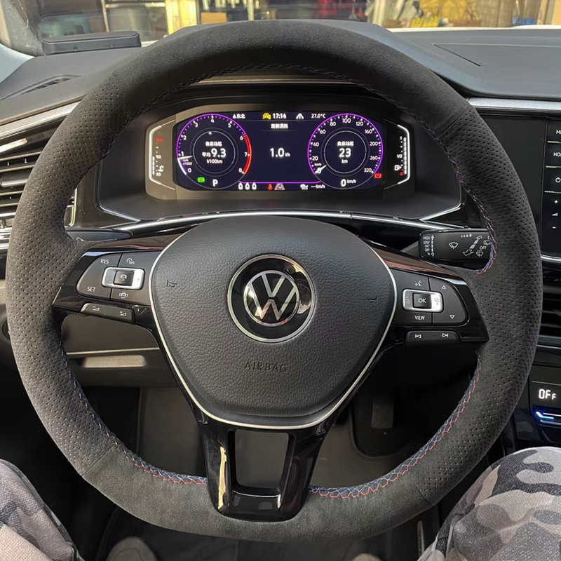 Coprivolante personalizzato in pelle scamosciata 100% adatto per Volkswagen VW Golf 7 Mk7 Nieuwe Polo jetta Passat B8 Accessori interni auto
