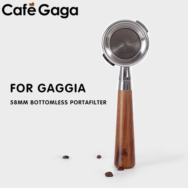 Alat Kopi Aksesori Barista Mesin Espresso Pengganti Keranjang Filter GAGGIA 58MM Portabel Tanpa Dasar Kopi