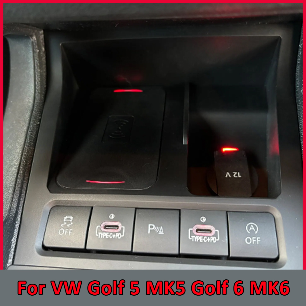 Snelle auto draadloze oplaadhouder voor Volkswagen Golf 6 MK6 Scirocco Sagitar Golf 5 MK5 2008-2013 interieur