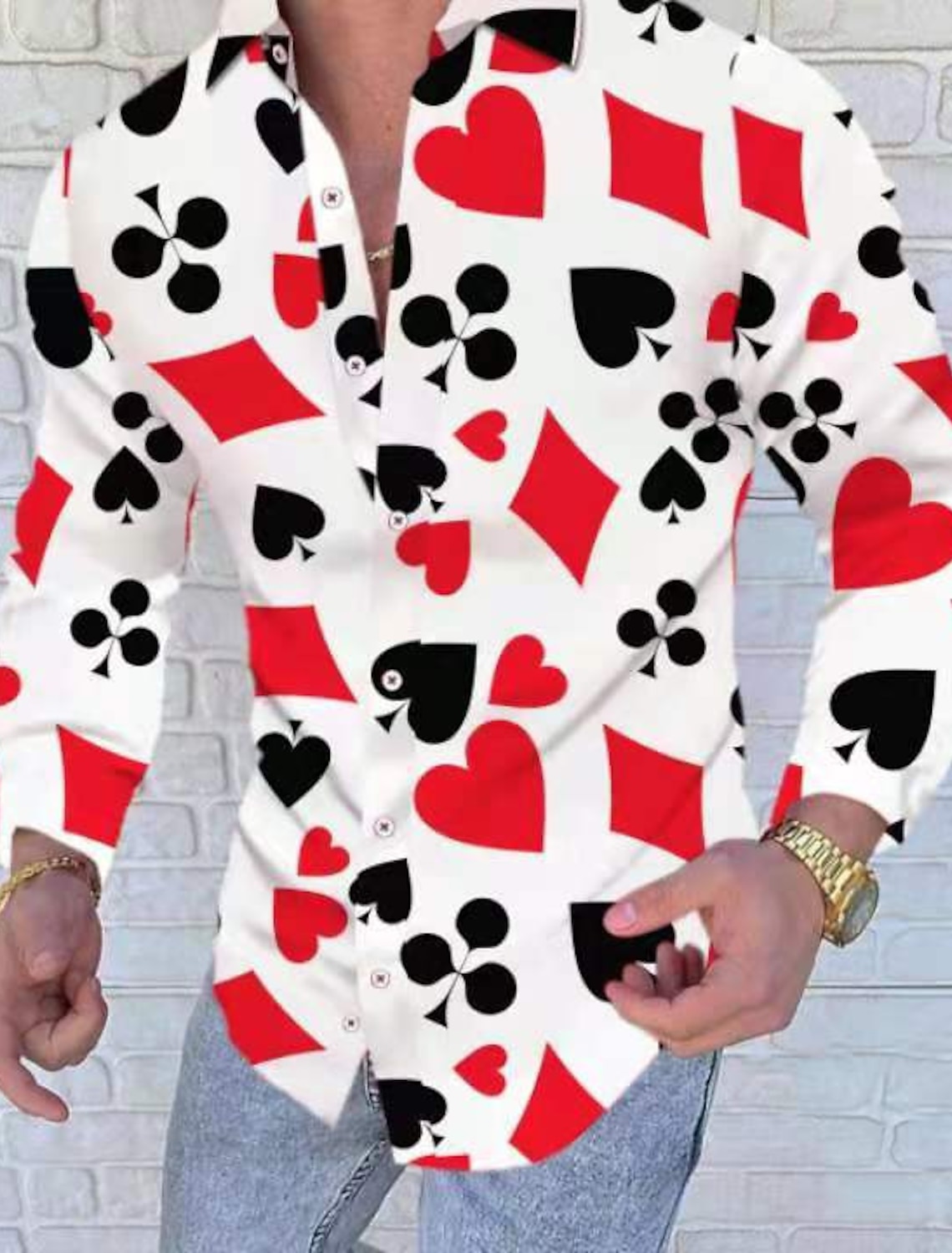 Camisa de poker dos homens gráfico tartan turndown colarinho saindo camisas de golfe manga longa retalhos impressão roupas designer