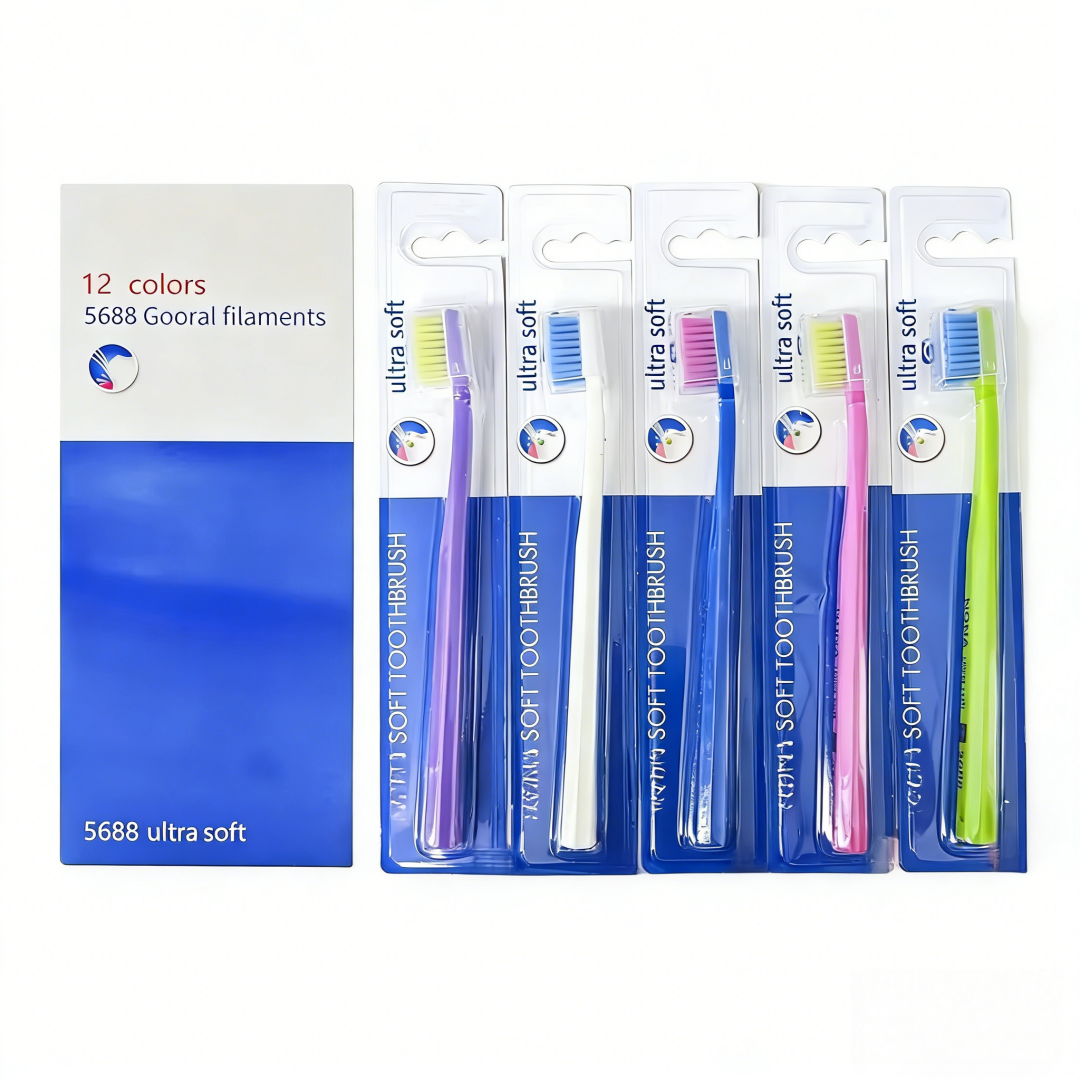 Conjunto de Escovas de Dente de Cerdas Médias para Adultos com Limpador de Língua, Cabo Antiderrapante, Cores Sortidas, Cuidados Dentários para Uso Doméstico, 12 Unidades/Caixa