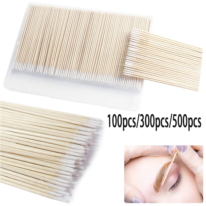 Cotons-tiges de couleur bois pour broderie, 100/300/500 pièces, accessoire de beauté