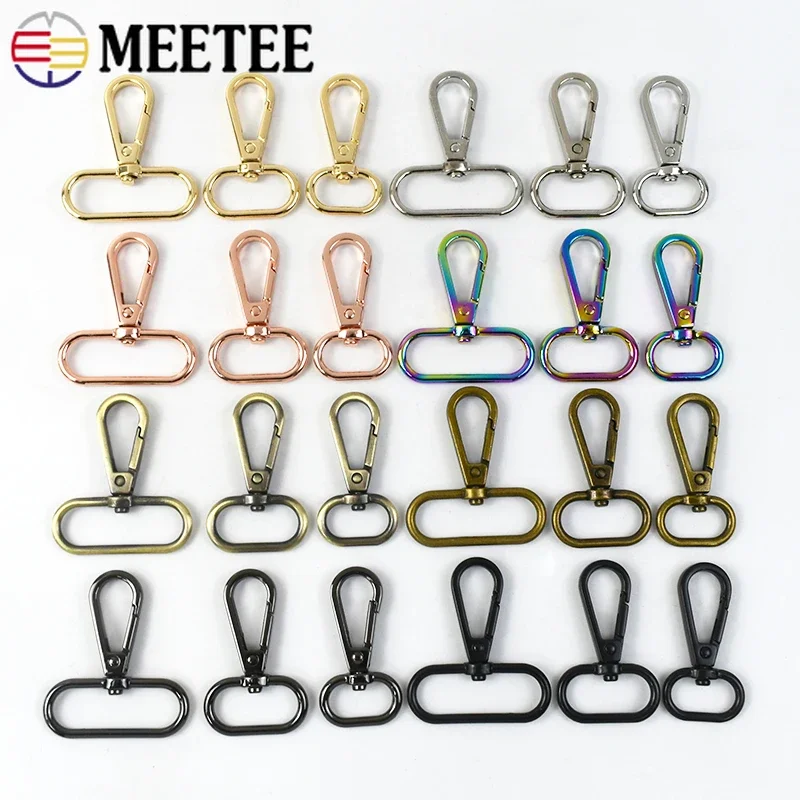 5/20 Pz 16-50mm Meetee Fibbie In Metallo Borsa Cinghia Aragosta Chiusura Girevole Trigger Moschettone Portachiavi Borse FAI DA TE Accessori
