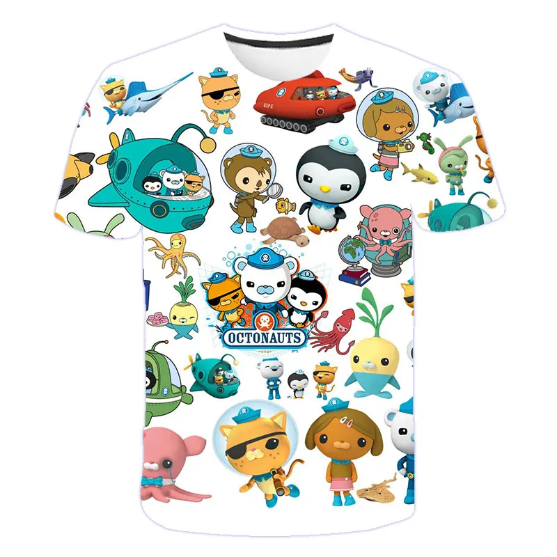 Kindermode 3D De Octonauts Gedrukte Tops met korte mouwen Zomer heren dames T-shirts Kinderen Volwassen Ouder-kind T-shirts